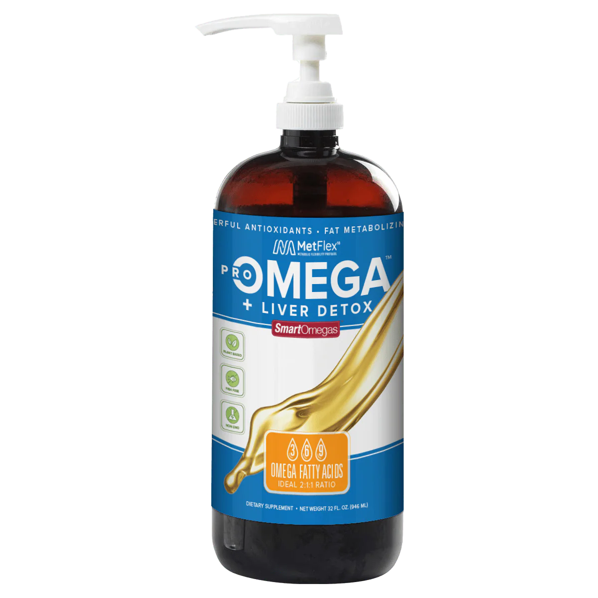 WiO Omega Oil Detox Blend - 8oz (Omega 3, Omega 6, Omega 9)